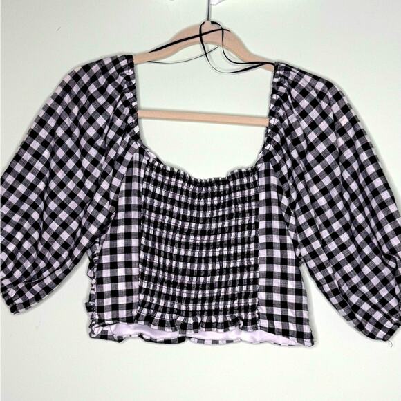 Kirious Los Angeles Black and White Womans Large Checkered Top - Picture 7 of 12
